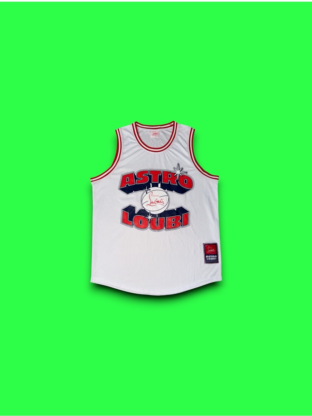 Christian Louboutin Astro Loubi Basketball Jersey Tank Top Men's XL White